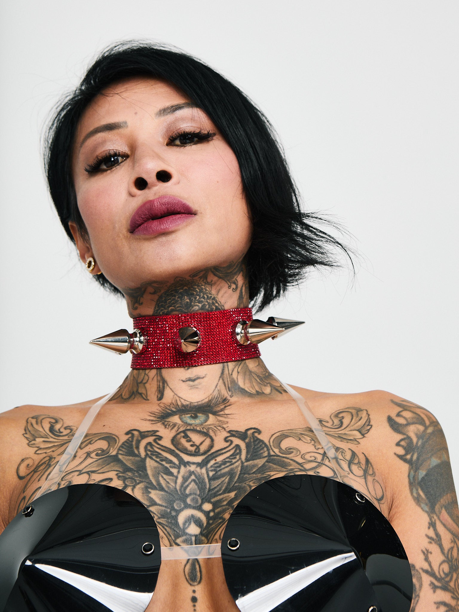 CHOKER SHORT SPIKES cristallo