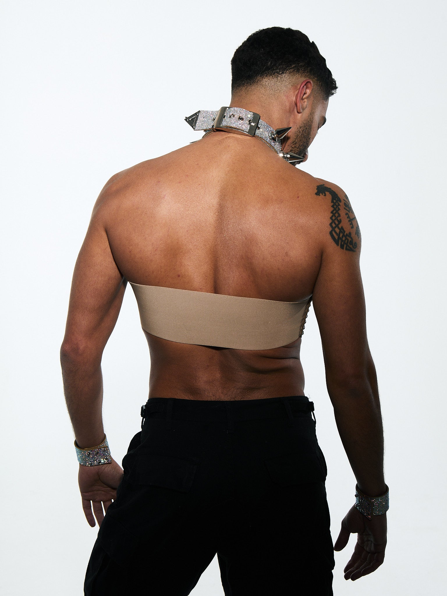 CHOKER SHORT SPIKES cristallo