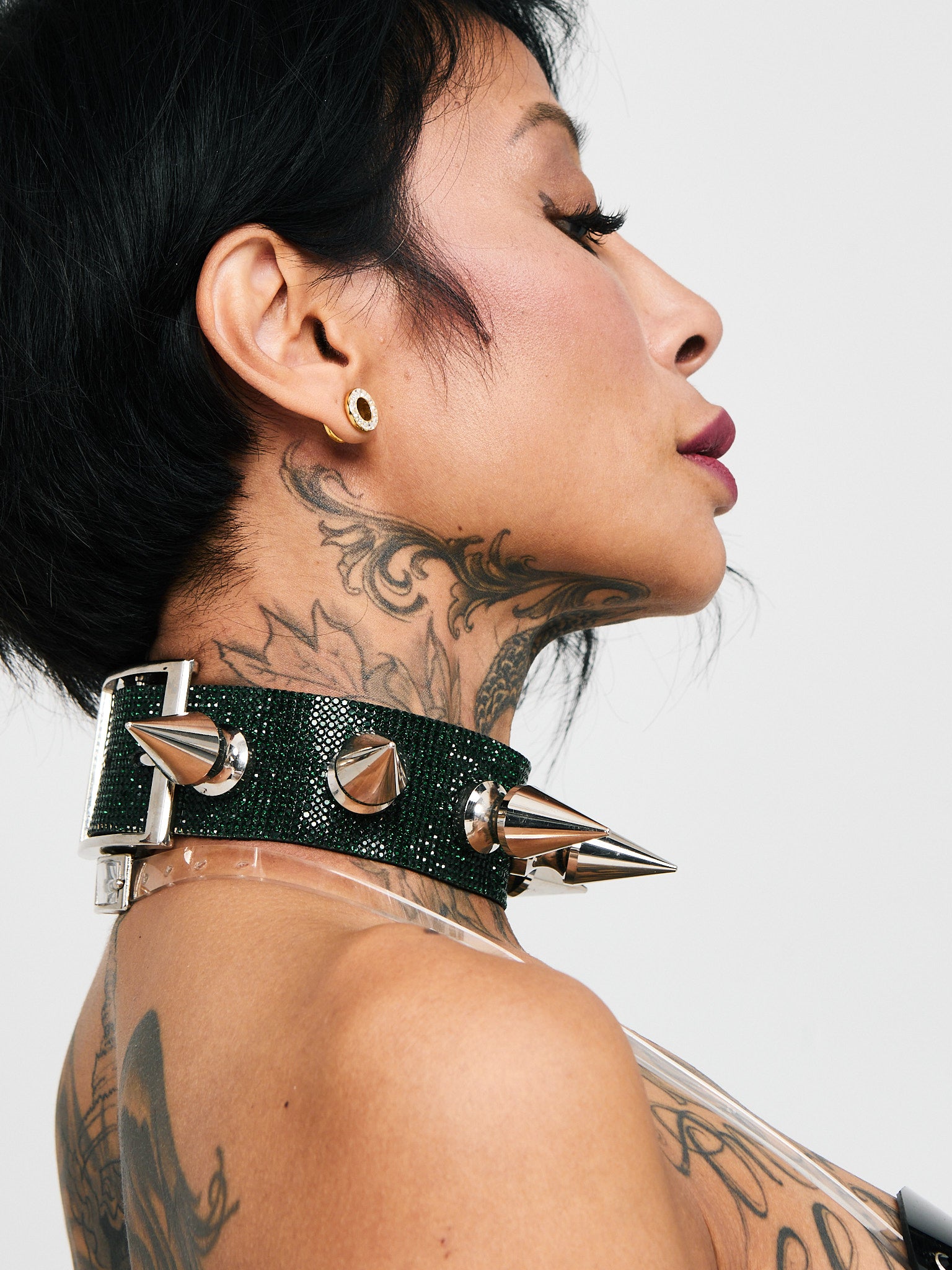 CHOKER SHORT SPIKES cristallo