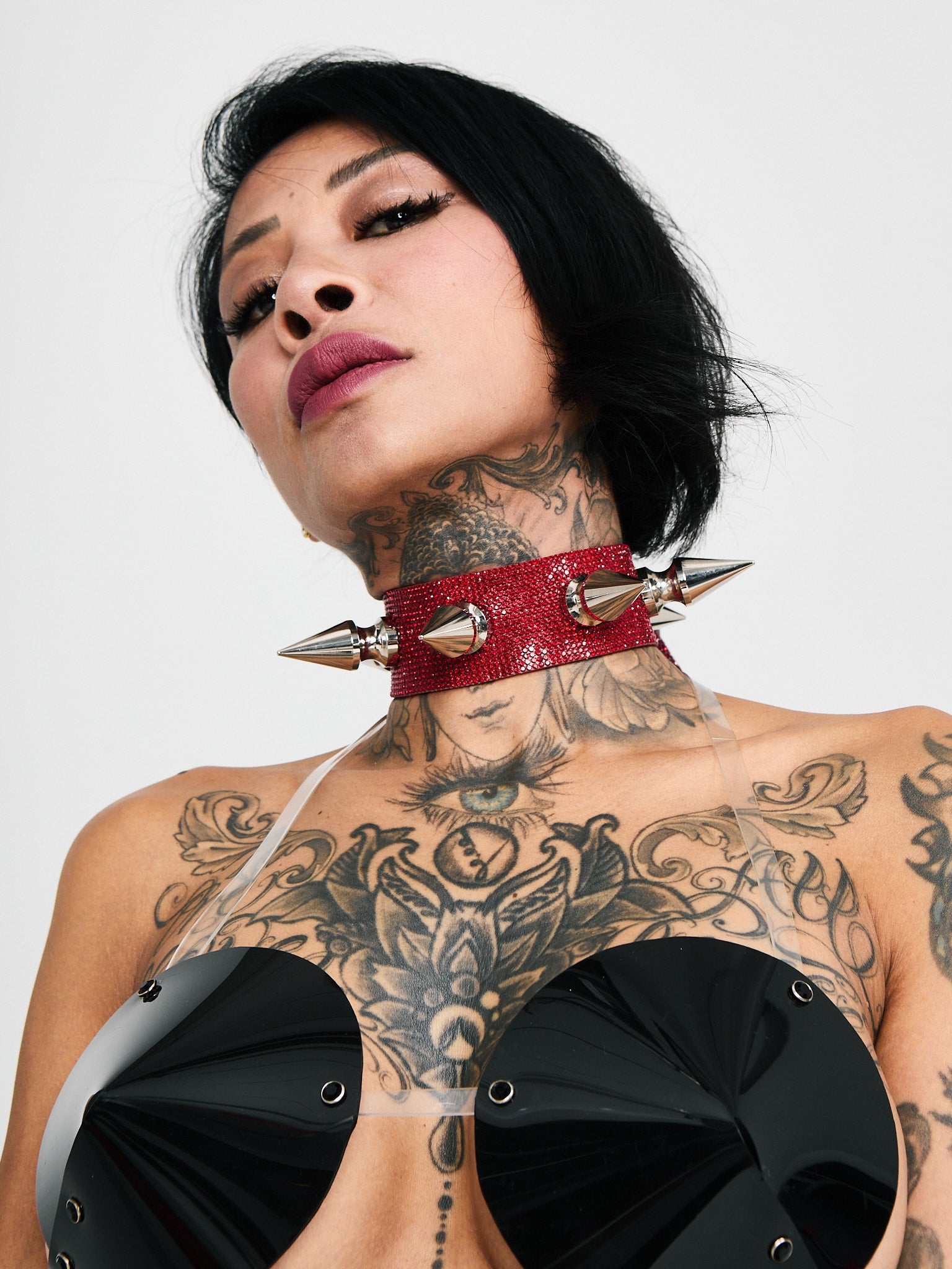 CHOKER SHORT SPIKES cristallo