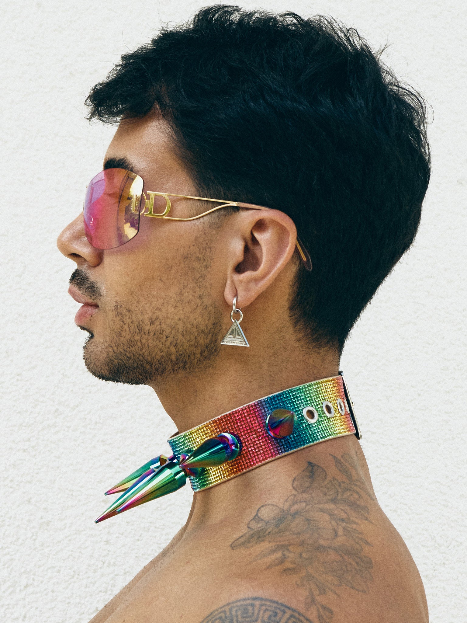 SPIKE CHOKER in RAINBOW