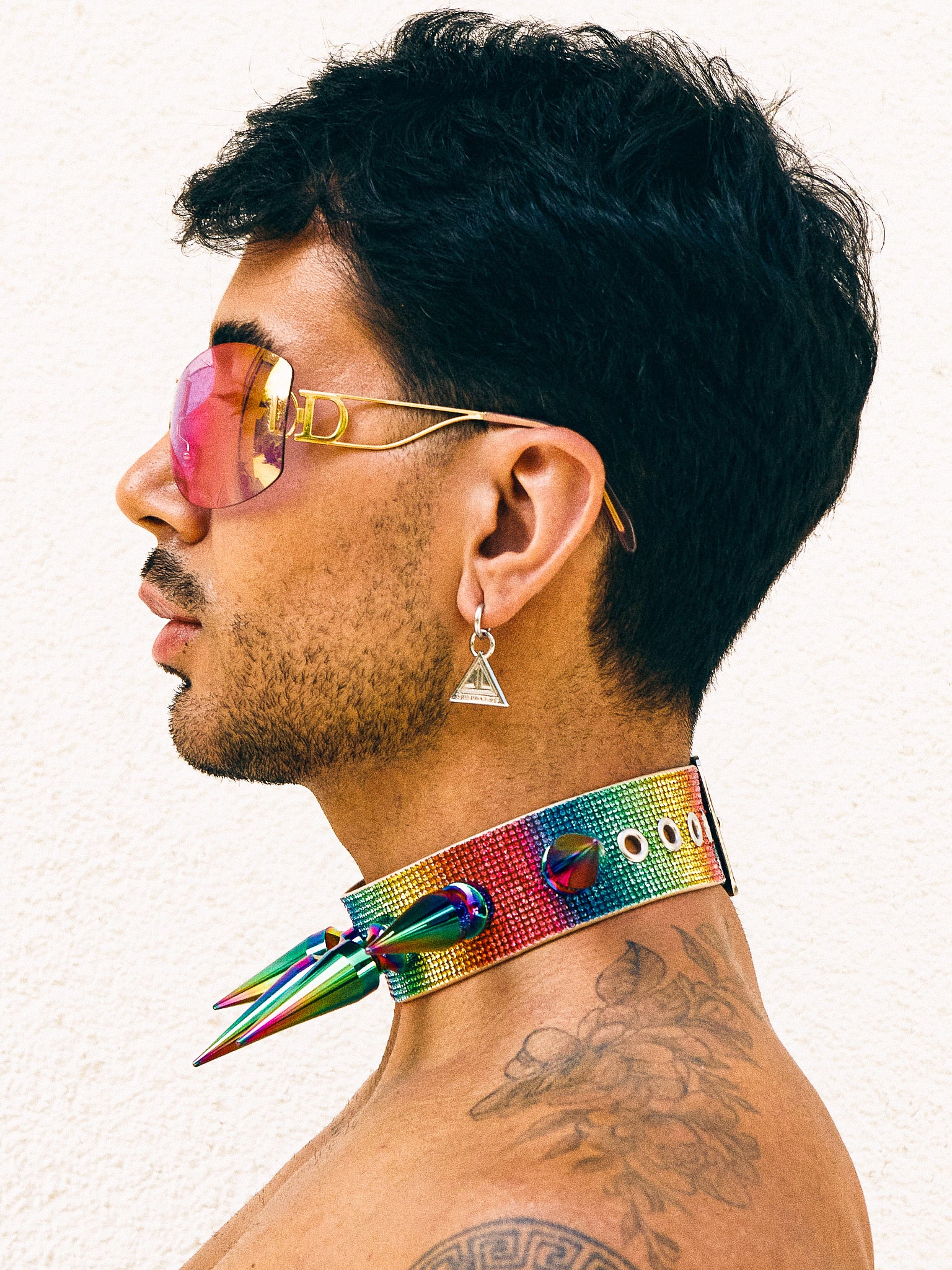 SPIKE CHOKER in RAINBOW