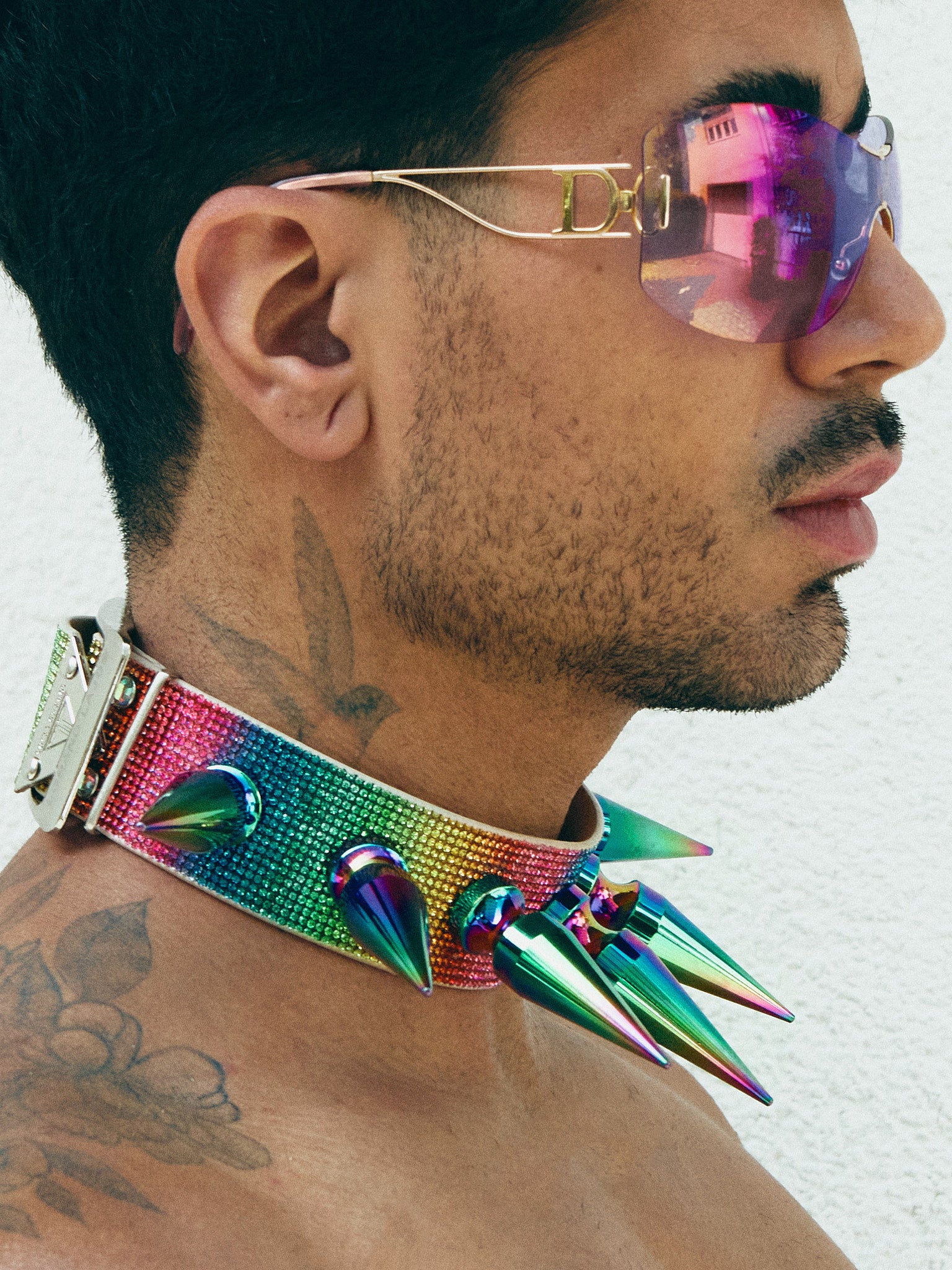 SPIKE CHOKER in RAINBOW