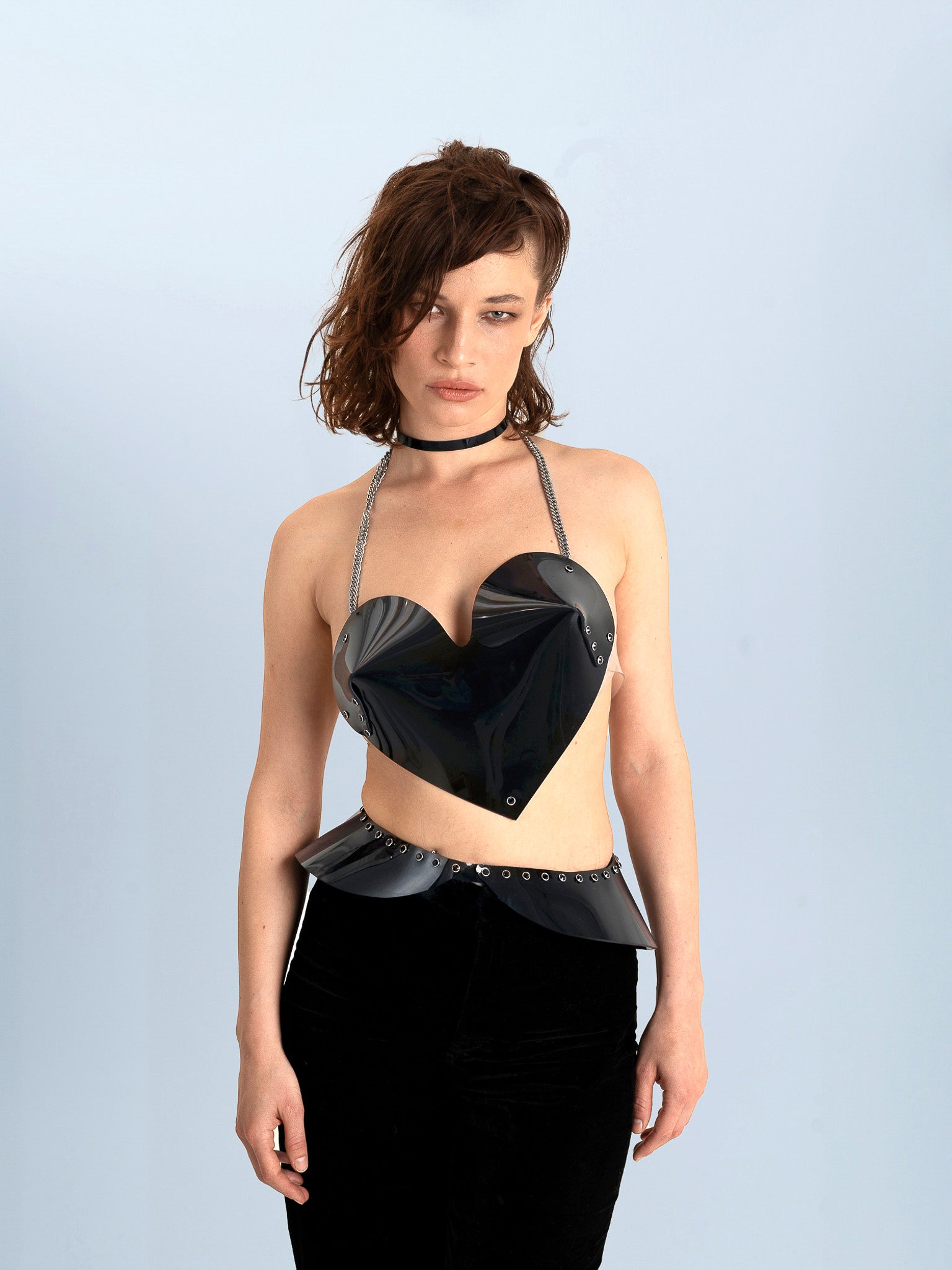 HEART bra black vinyl