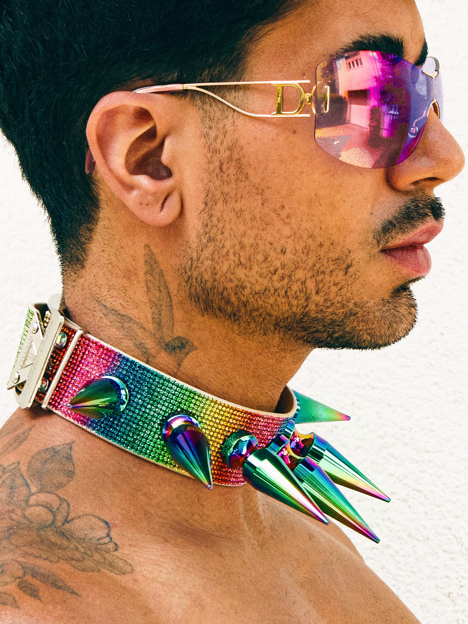 SPIKE CHOKER in RAINBOW