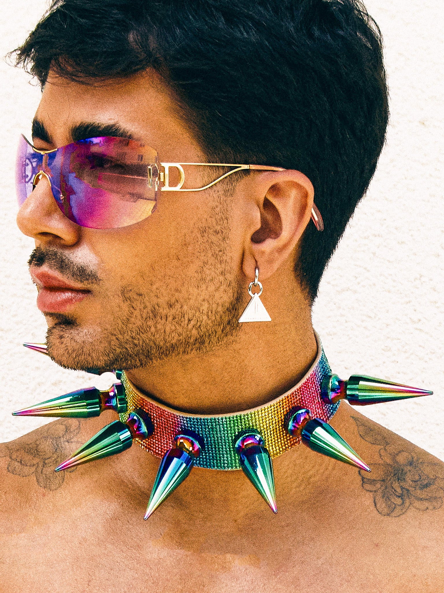 SPIKE CHOKER in RAINBOW