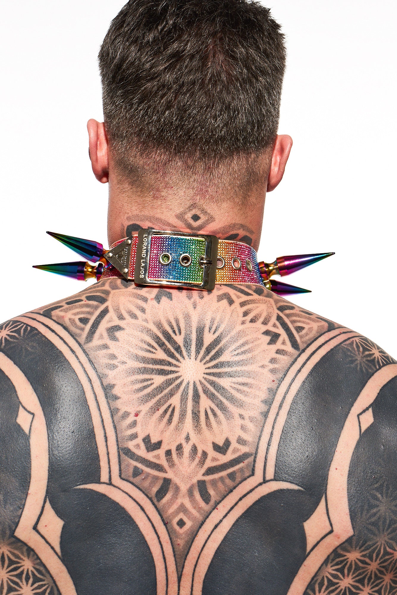 SPIKE CHOKER in RAINBOW