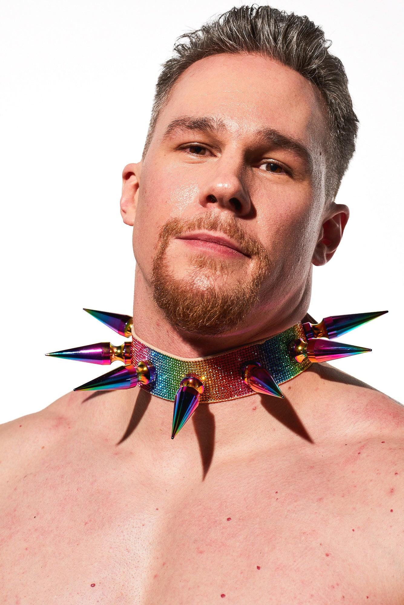 SPIKE CHOKER in RAINBOW